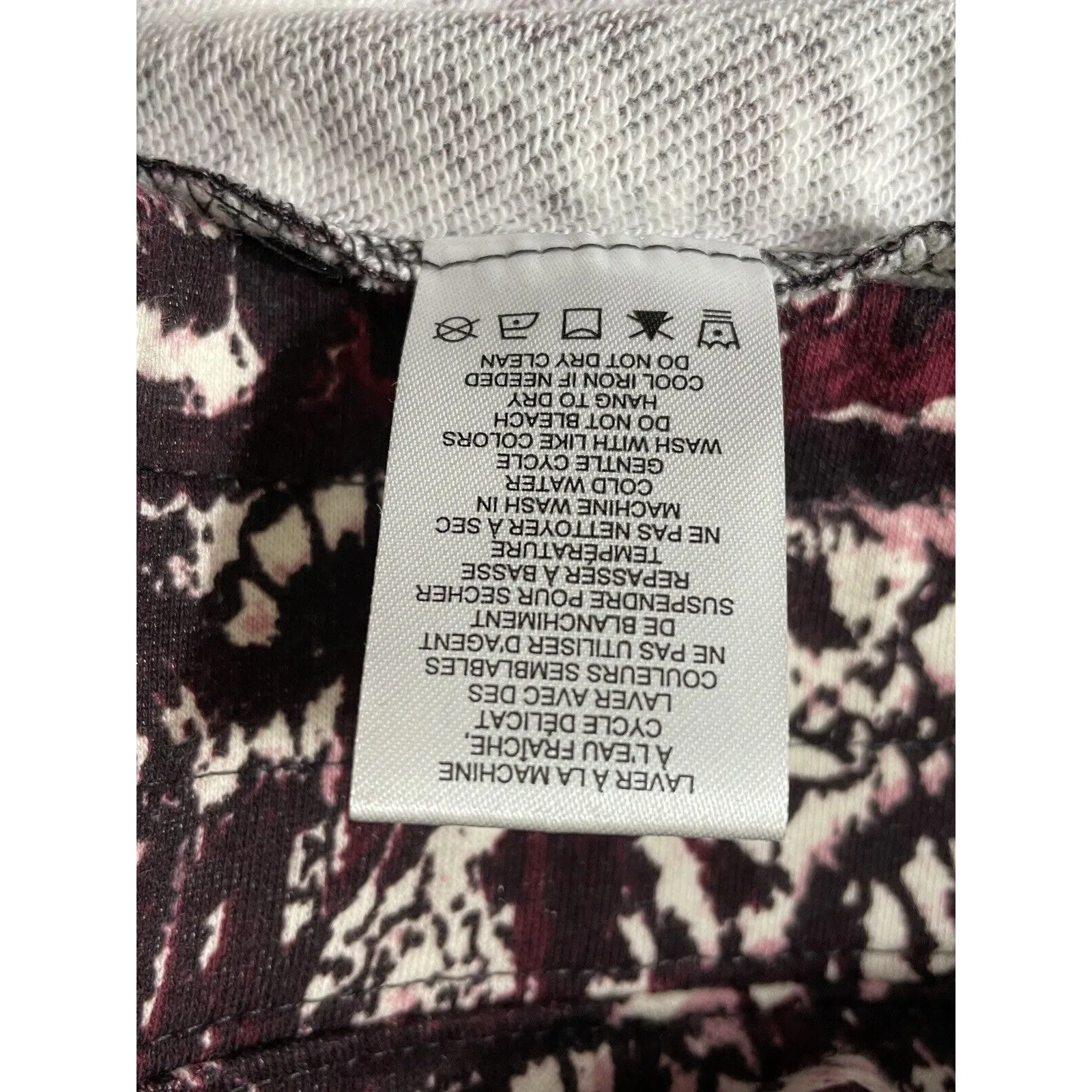 Joie Caleigh Floral Paisley Print Thumbhole Sweatshirt Burgundy Women's XL - Image 8