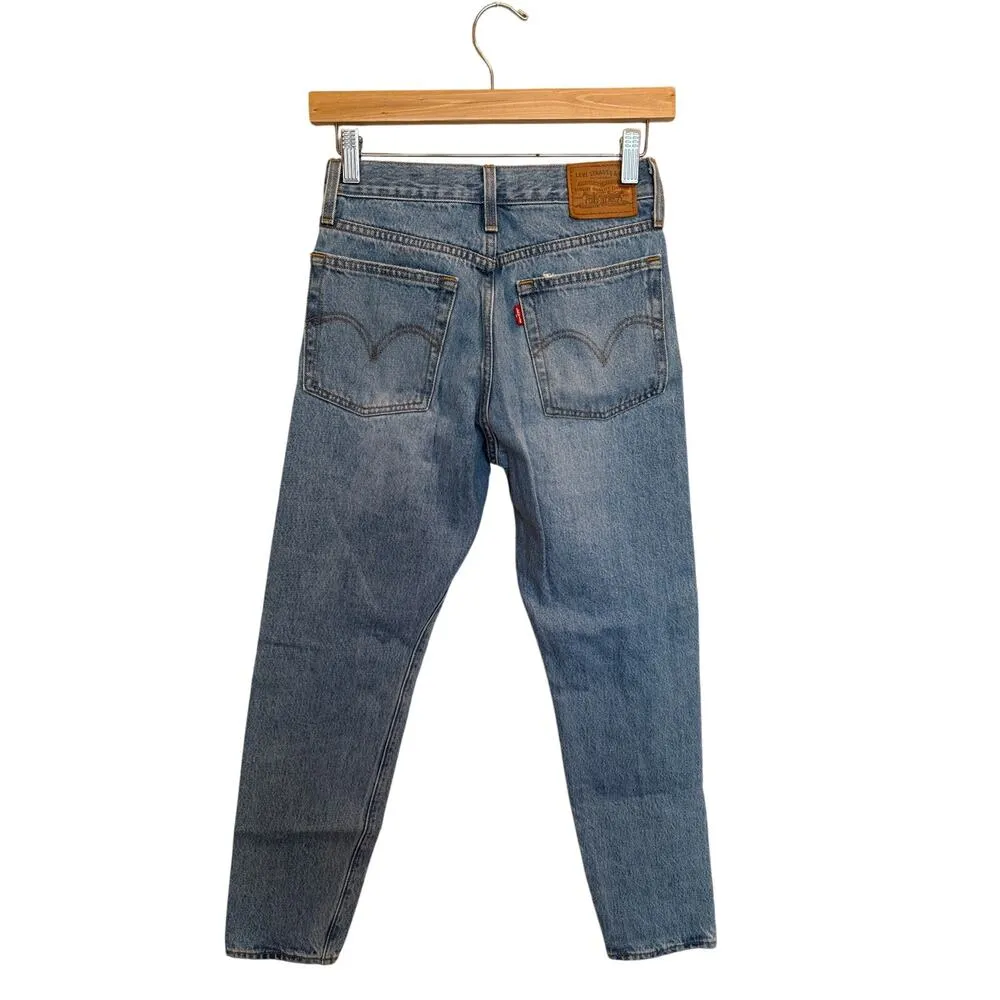 Levi’s Wedgie Icon Fit Distressed Denim Jeans Women’s Size 24 Medium Wash Blue - Image 5