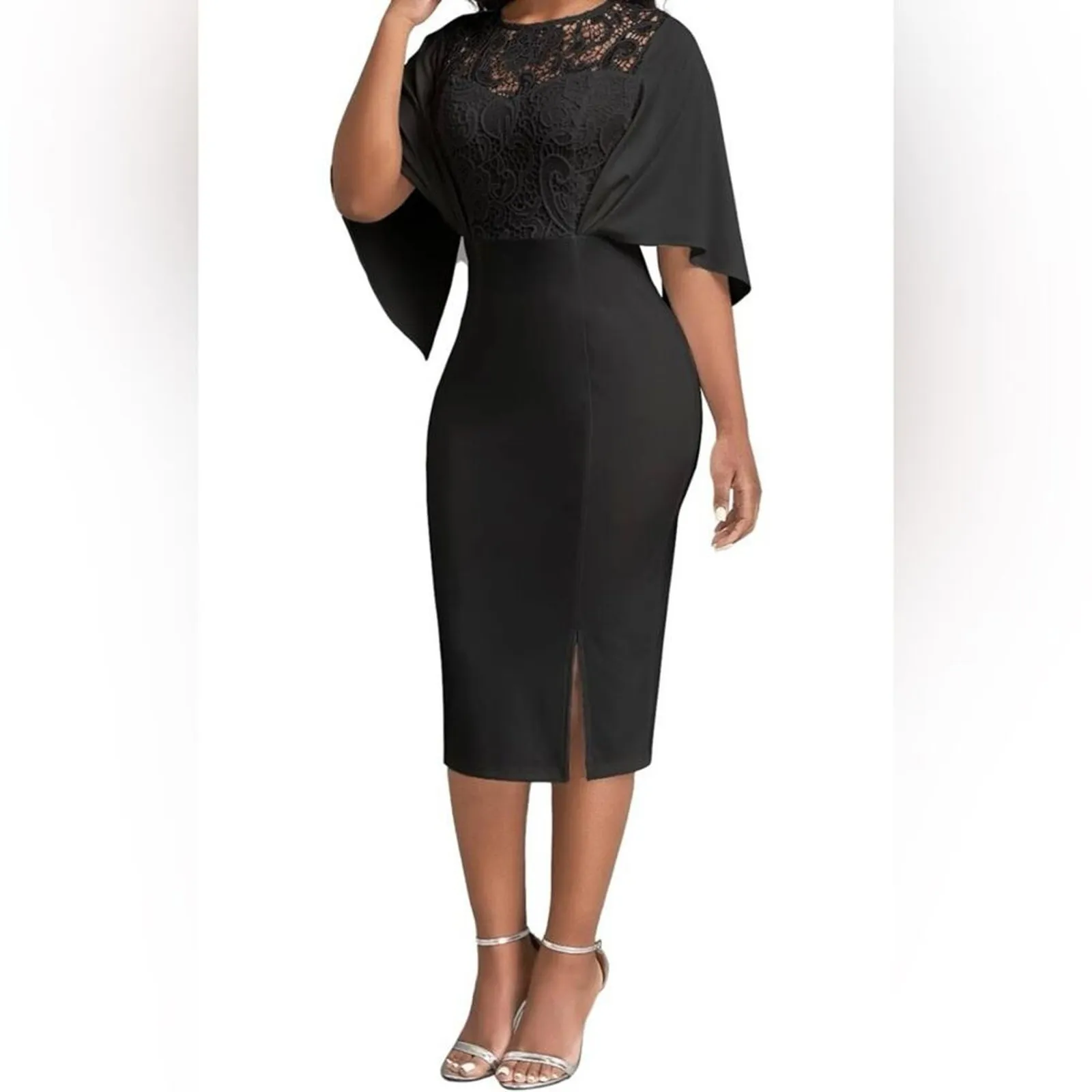 Brand: MOJICK
3.9
Vintage Dress for Women Elegant Bodycon Short‎ Sleeve Party Black Size L - Image 6