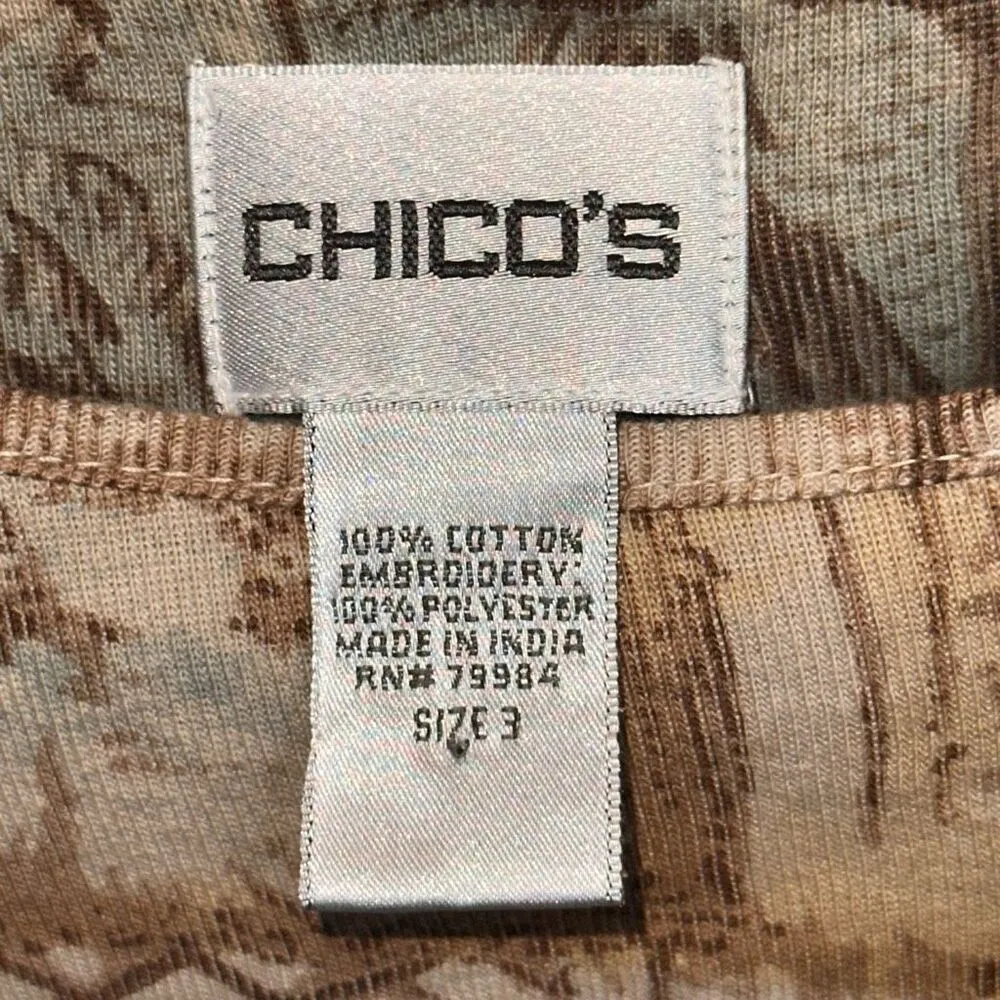 Chicos Tribal Art Aztec Long Sleeve Top - Image 3