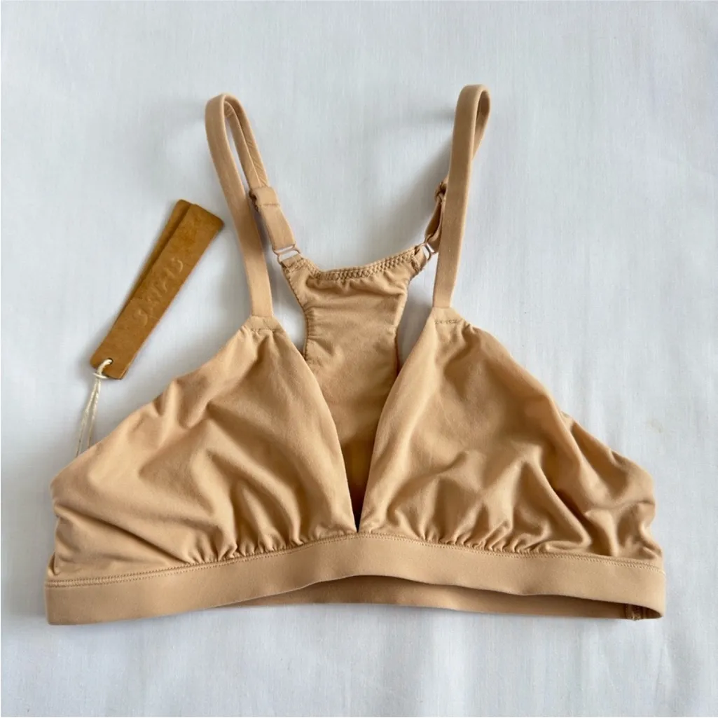 SKIMS Fits everybody Racerback plunge Bralette size XS Clay NWT - Image 3