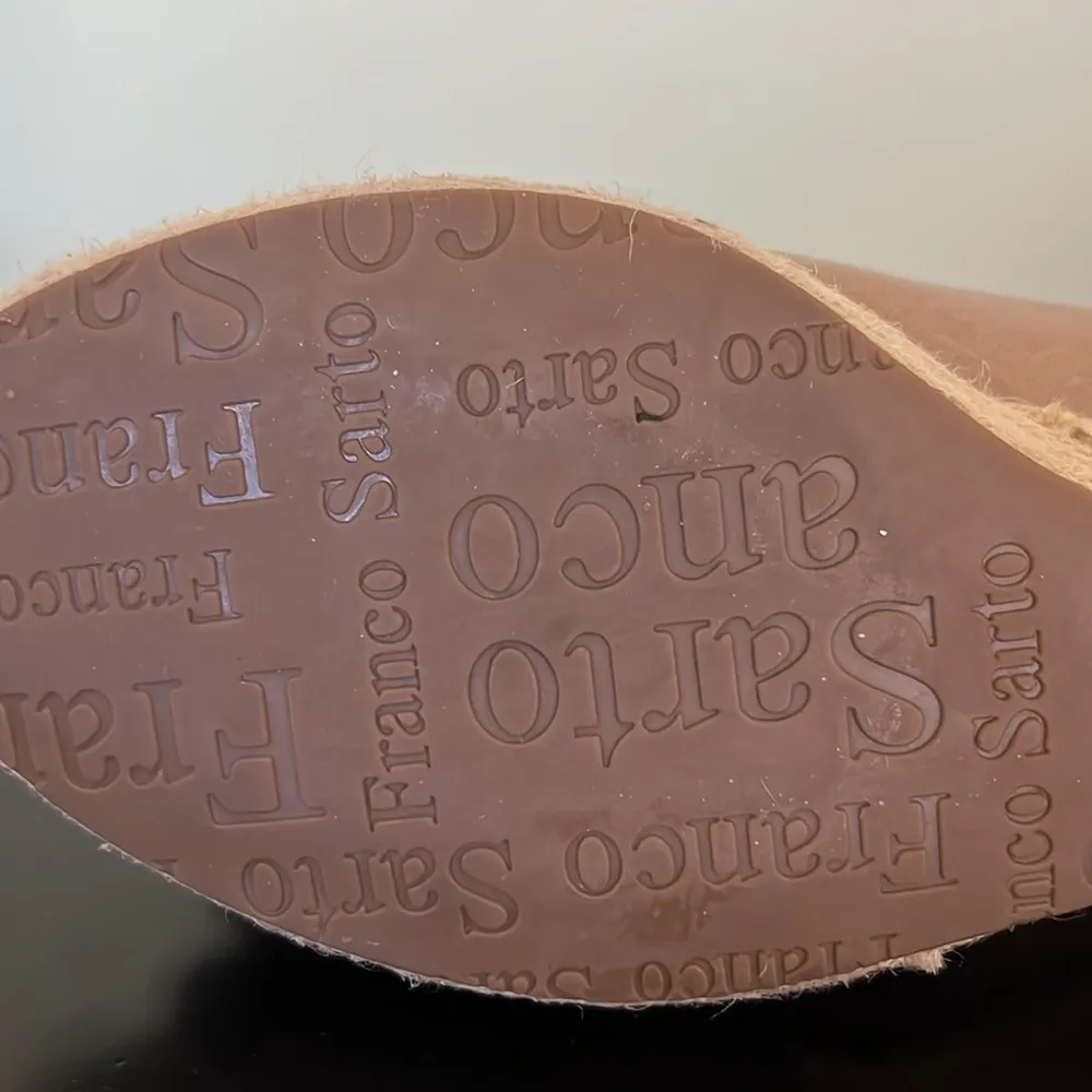 Franco Sarto Heels Womens Slingback Wedge Espadrille Bow Leather - Image 11