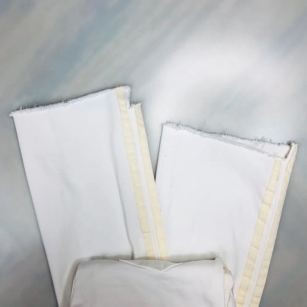 Juicy Couture White Tuxedo Stripe Crop Flare Uneven Hem Jeans size 24 - Image 5