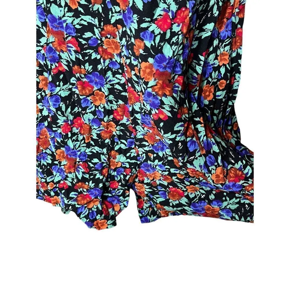 Vintage Selections Halter‎ Top Flower Print Romper Red Size XS - Image 4