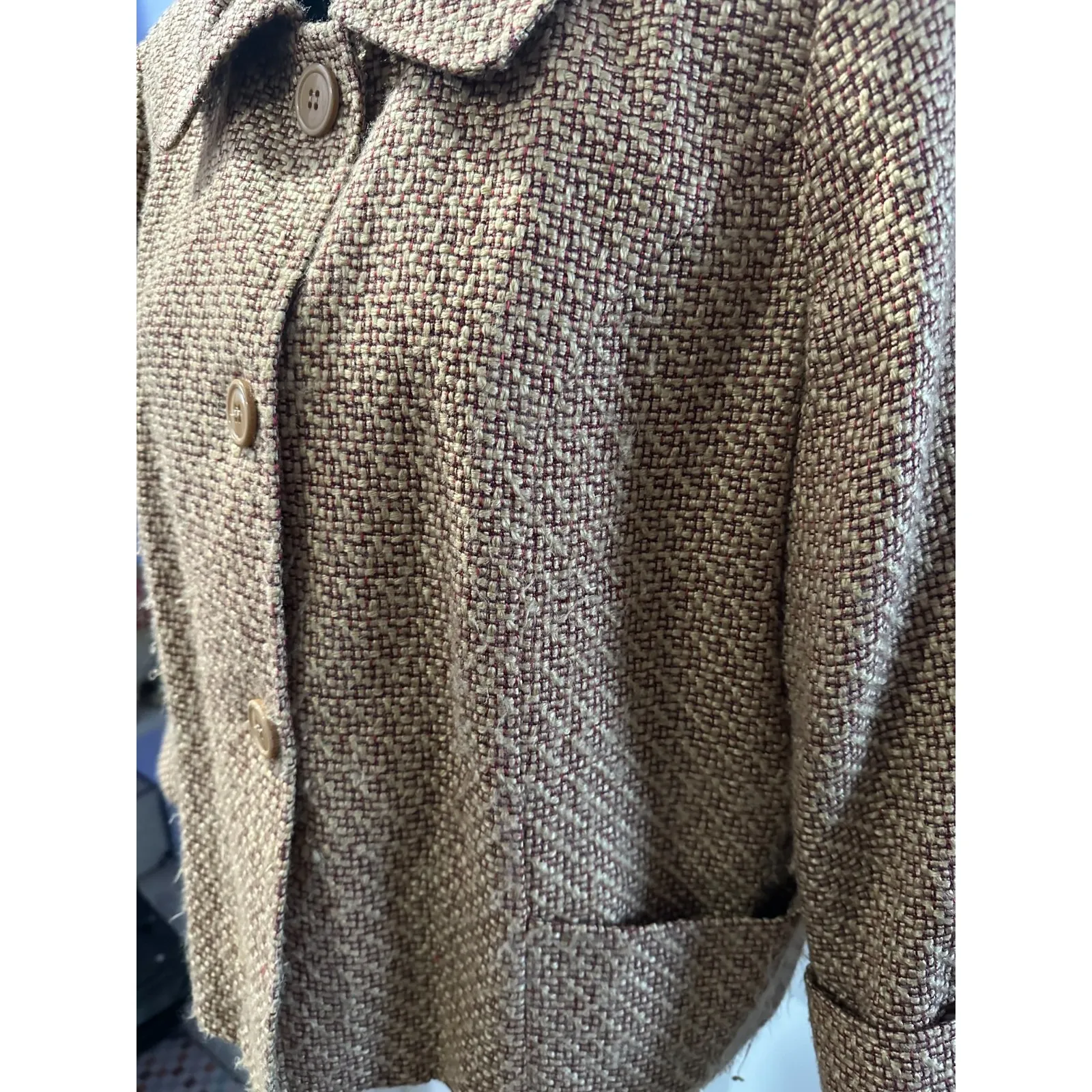 Harve Benard Brown Tweed Jacket in XL - Image 2