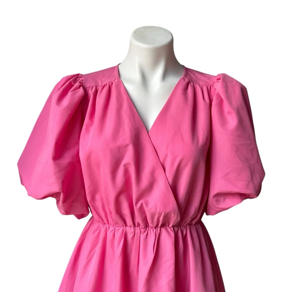 Entro High Waist Puff Sleeve Bubble Hem Dress, Sz S - Image 8