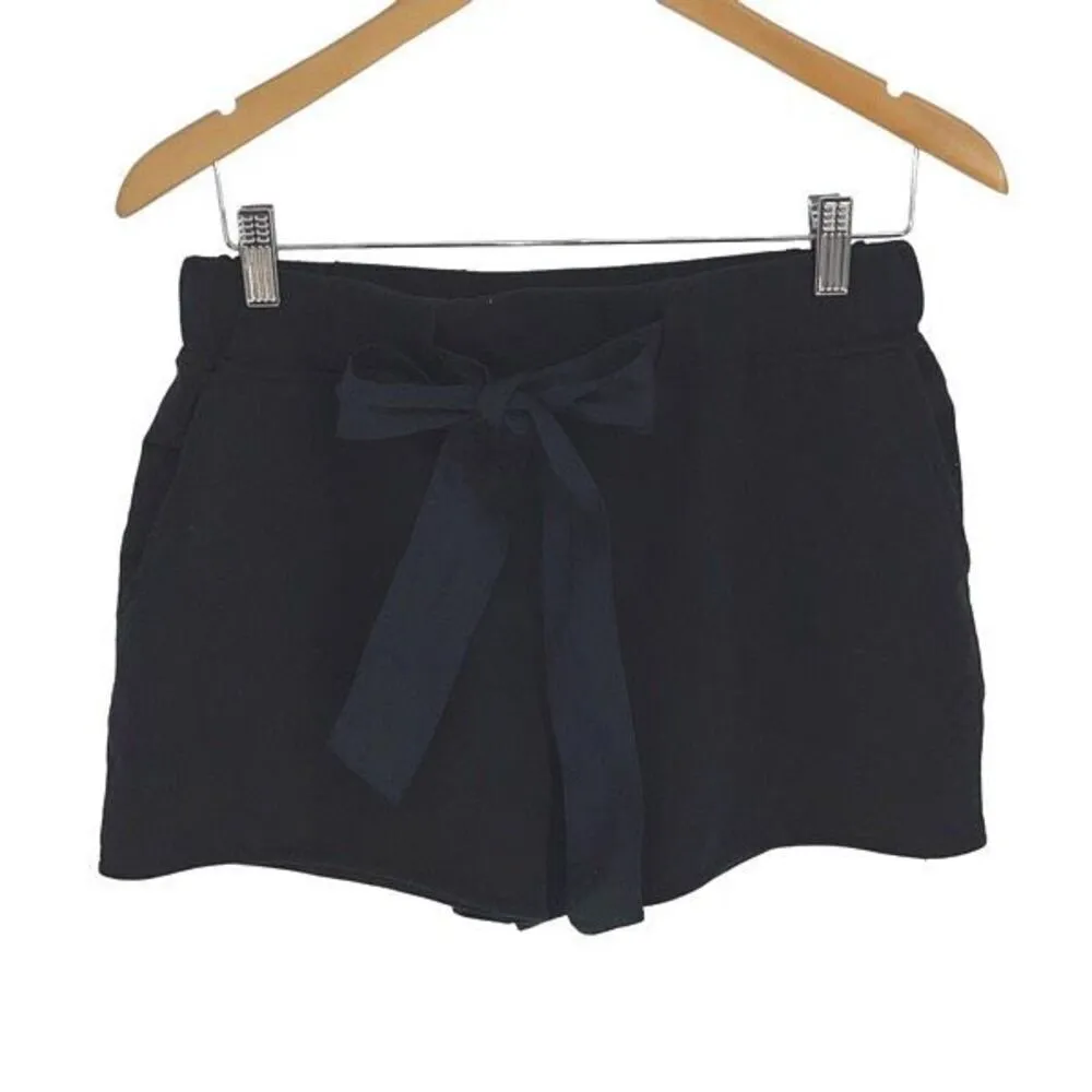 Sundays Womens Scarlet Cotton Blend Bow Tie Waist Paperbag Shorts Black Size Small - Image 3
