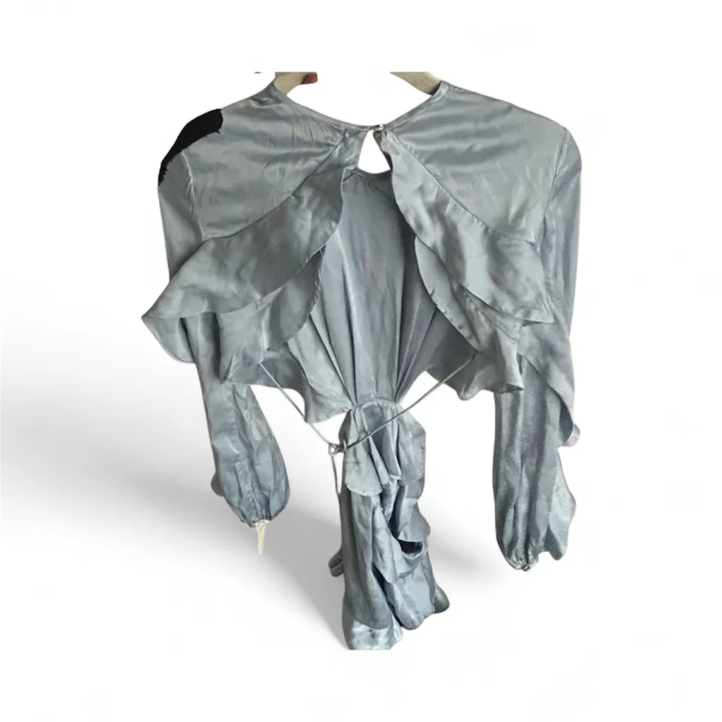 Zimmermann Silk Winsome Flutter Romper blue size 6 - Image 10