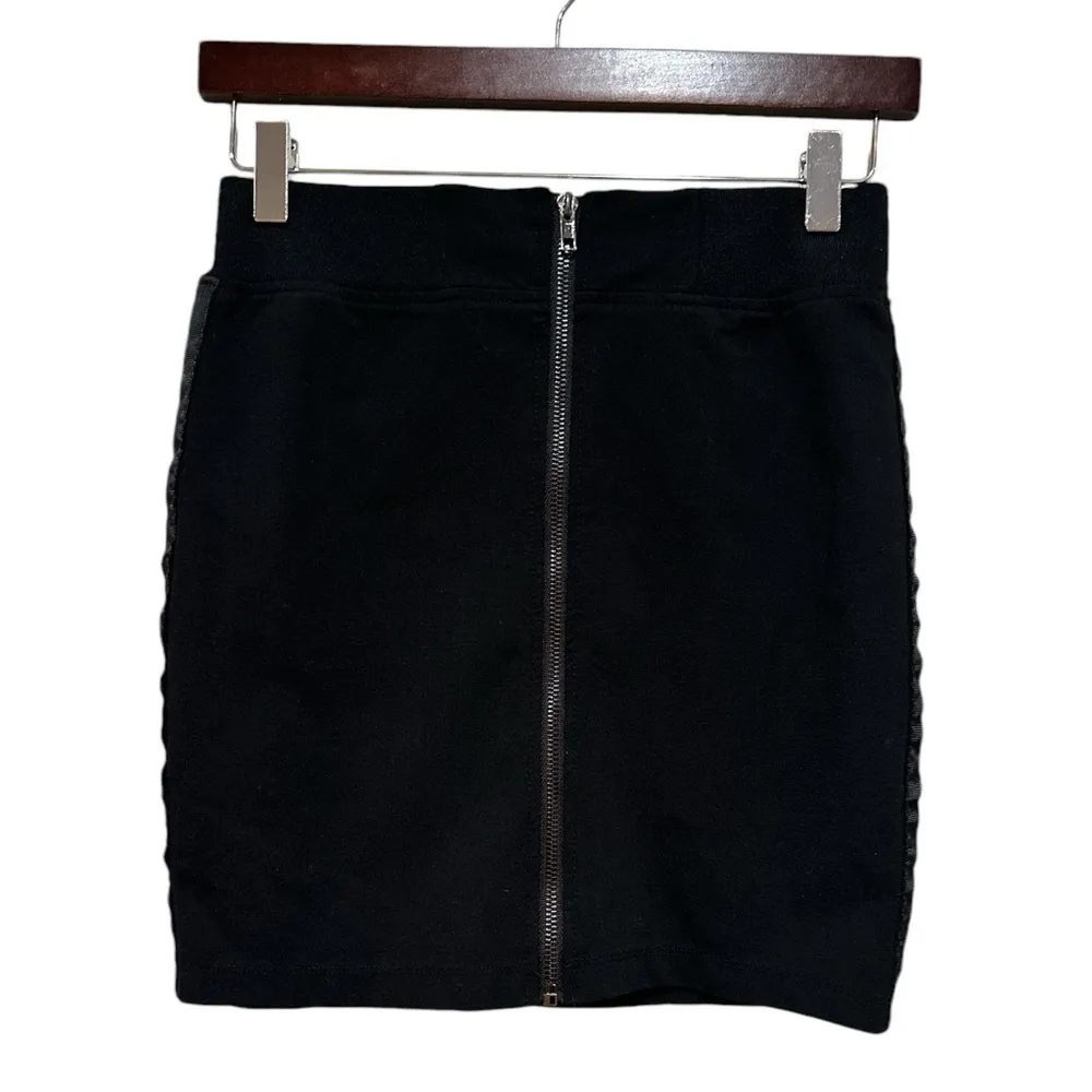 SEEK THE LABEL Black Ruched Mini Skirt S - Image 2
