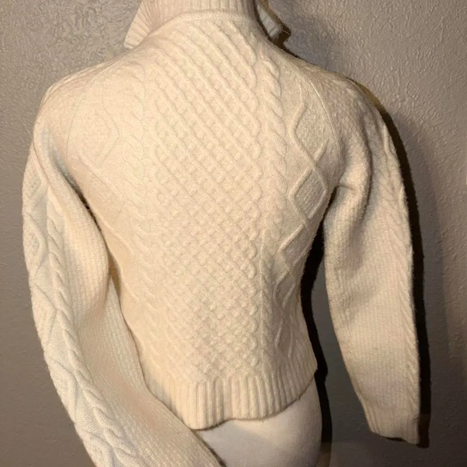 Sunday Best Heritage Merino Wool 1/4 Zip Hi-Hip Sweater Heather Light Bone 2XS - Image 3
