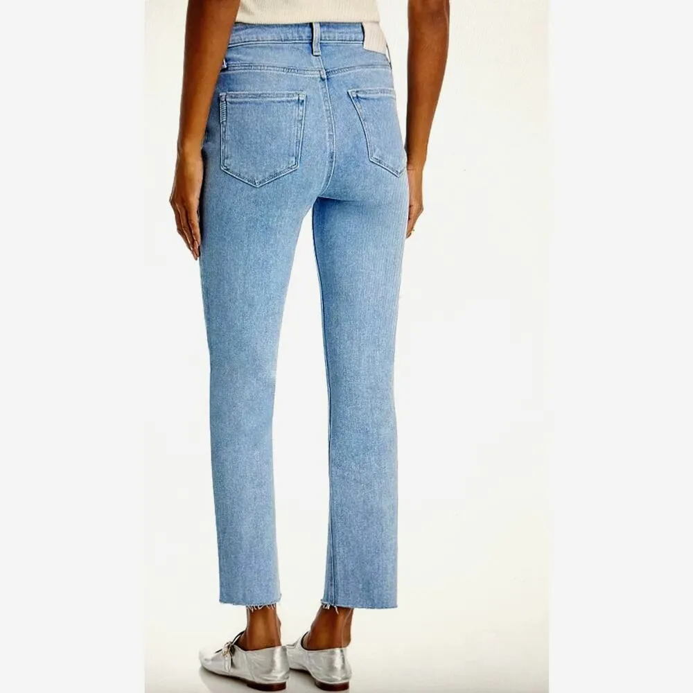 Paige Cindy Raw Hem High Waist Ankle Straight Leg Jeans 32 - Image 7