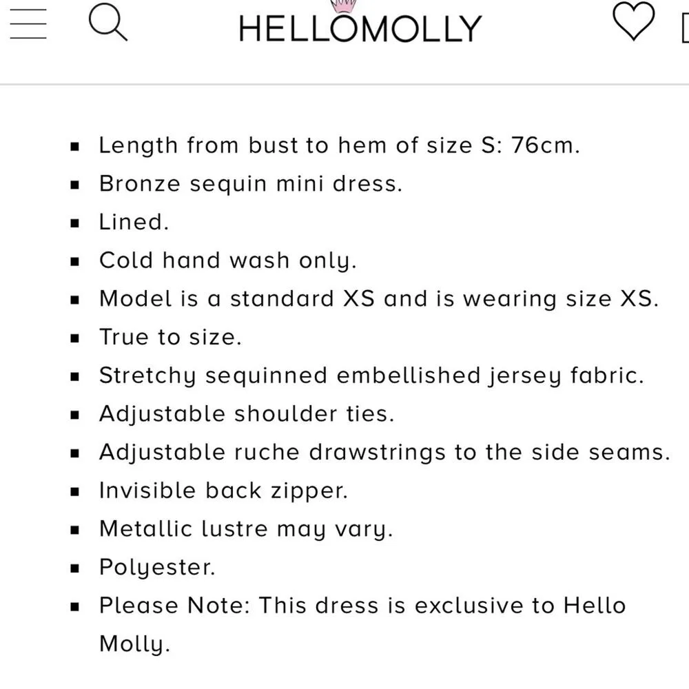 Hello Molly sequin mini dress gold - Image 3