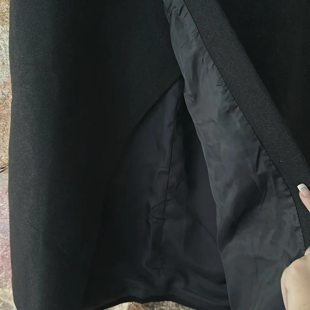 Commense High Waist Tweed Asymmetric Wrap Midi Skirt size XL Black - Image 4