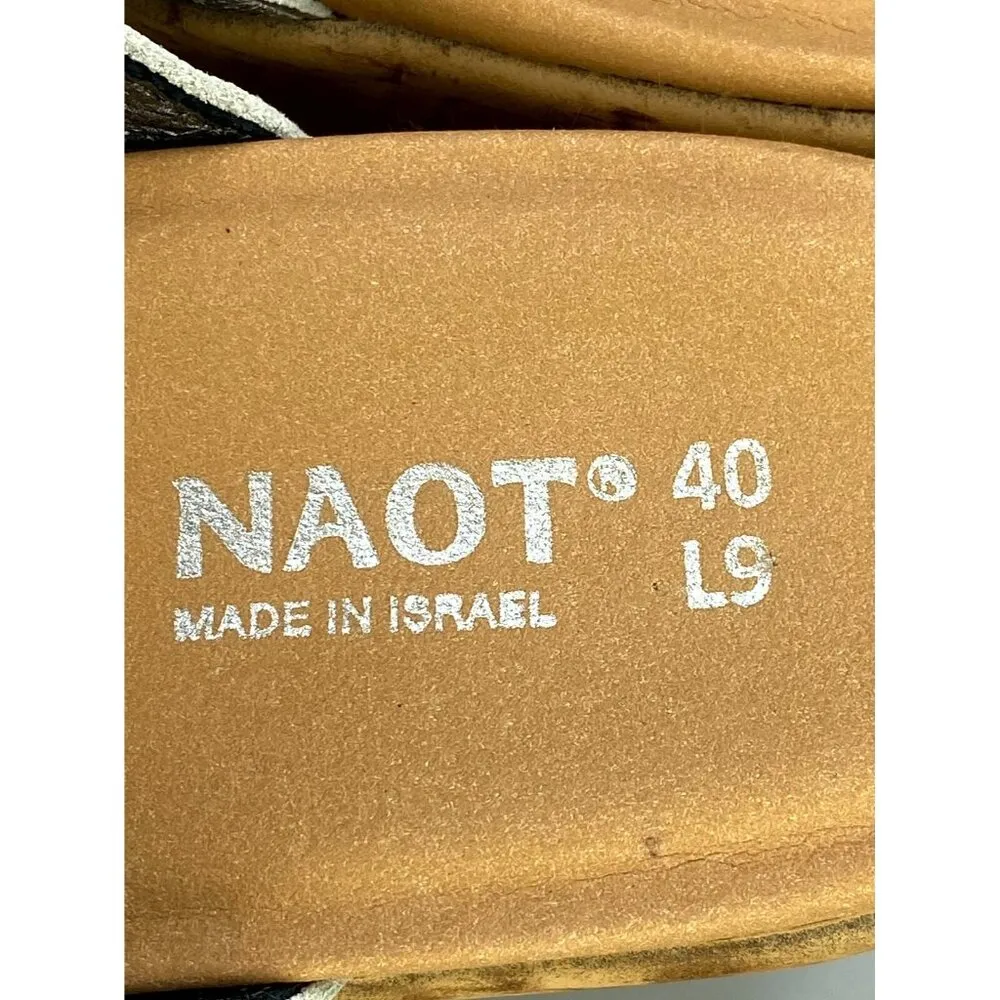 Naot Caveran Women's Wedge Sandal Us 9 Silver Leather Adjustable Hook & Loop - Image 5