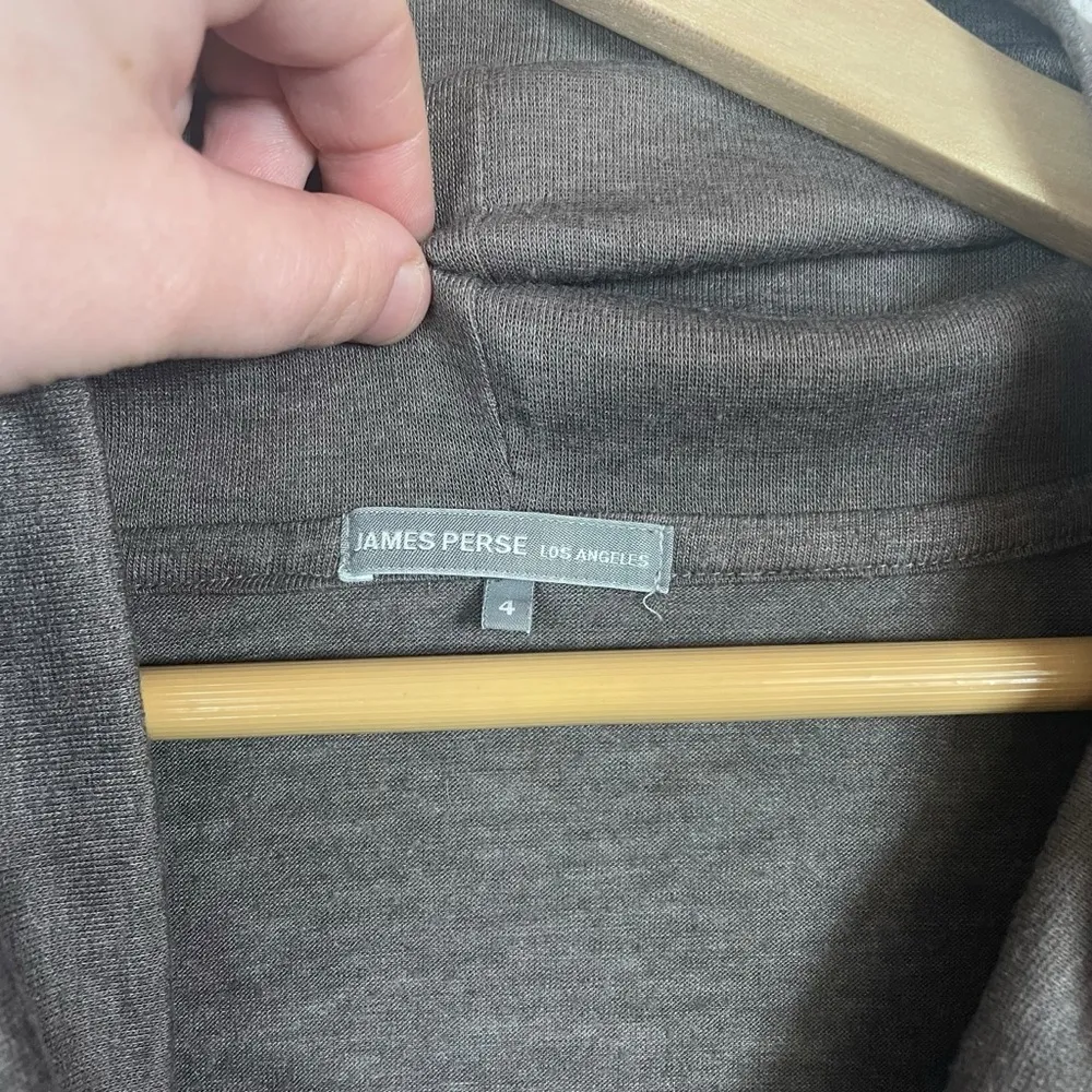 James Perse Women’s Cowl Neck Knit Long Sleeve in Greyish Brown Size 4 (XL) - Image 6