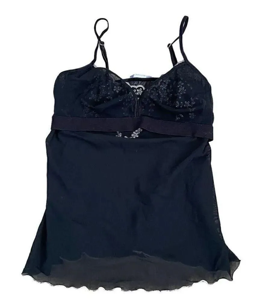 Maidenform Black White Fashion Embroidered Mesh Top Womens Pajama Set SZ S - Image 11