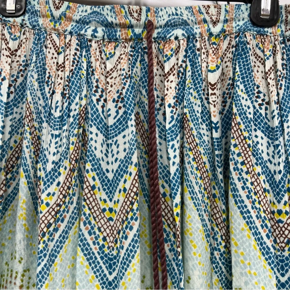 Surrale Printed Maxi Skirt Chevron Rayon Medium elastic waist - Image 5