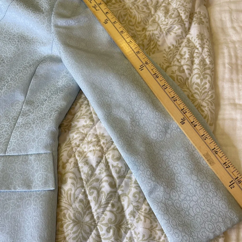 ✨ Vintage Y2K Le Suit Icy Blue Jacquard Blazer | Elegant Formal Career Jacket - Image 10
