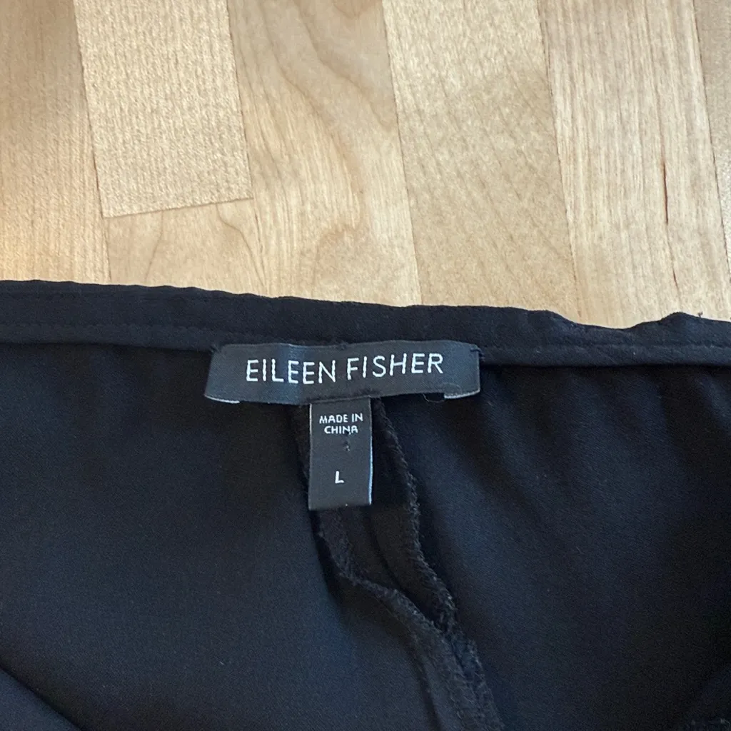 Eileen Fisher 100% Silk Mid-Rise Straight Leg Woven Career Dress Pant Trouser, L - Image 6