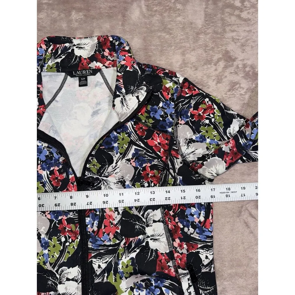 LRL Ralph Lauren Women's Floral‎ Track Style Full Zip Jacket Size Small - Image 6