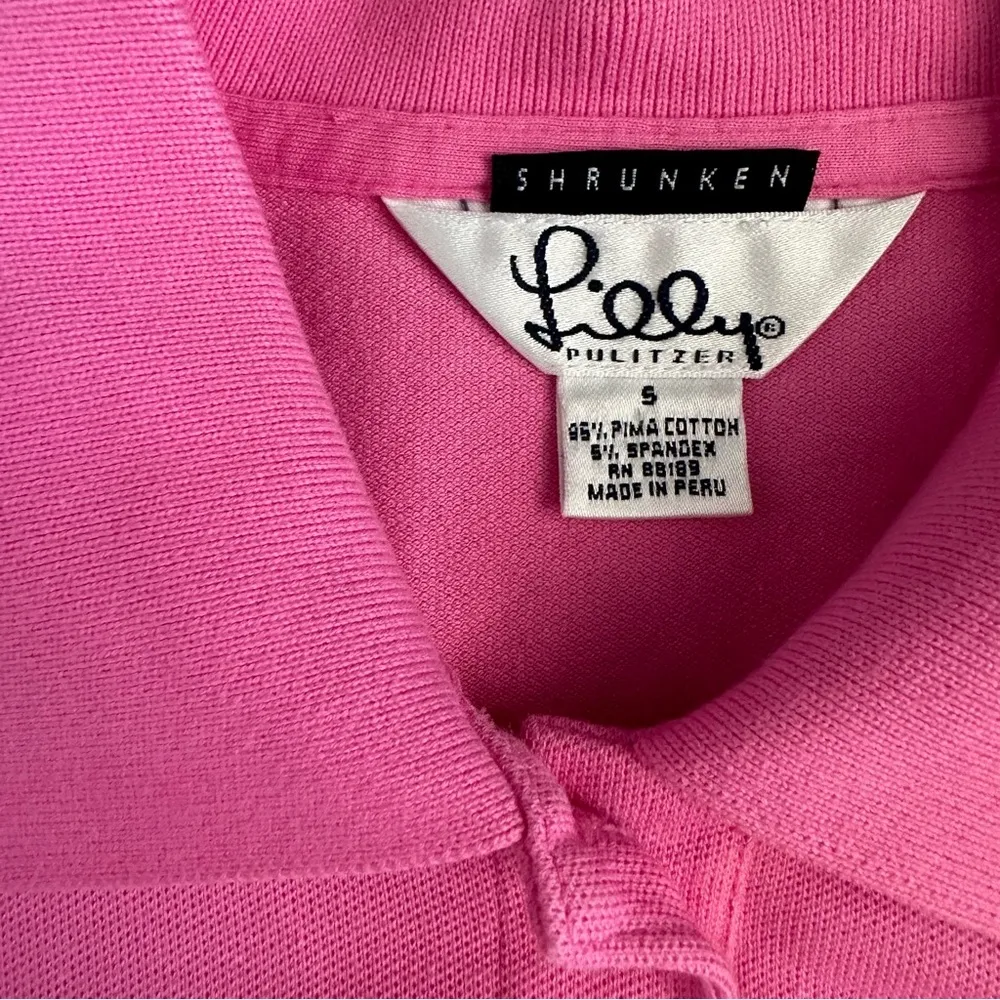 Lilly Pulitzer White Tag Pink “Shrunken” Polo Shirt - Image 6