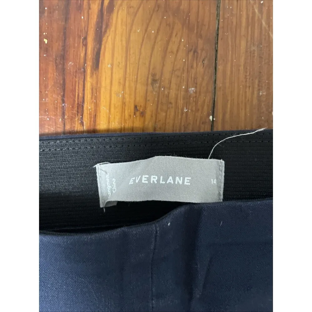 Everlane Ponte Pants Elastic Waist Side Zip Blue Skinny Stretch Mid Rise Size 10 - Image 2