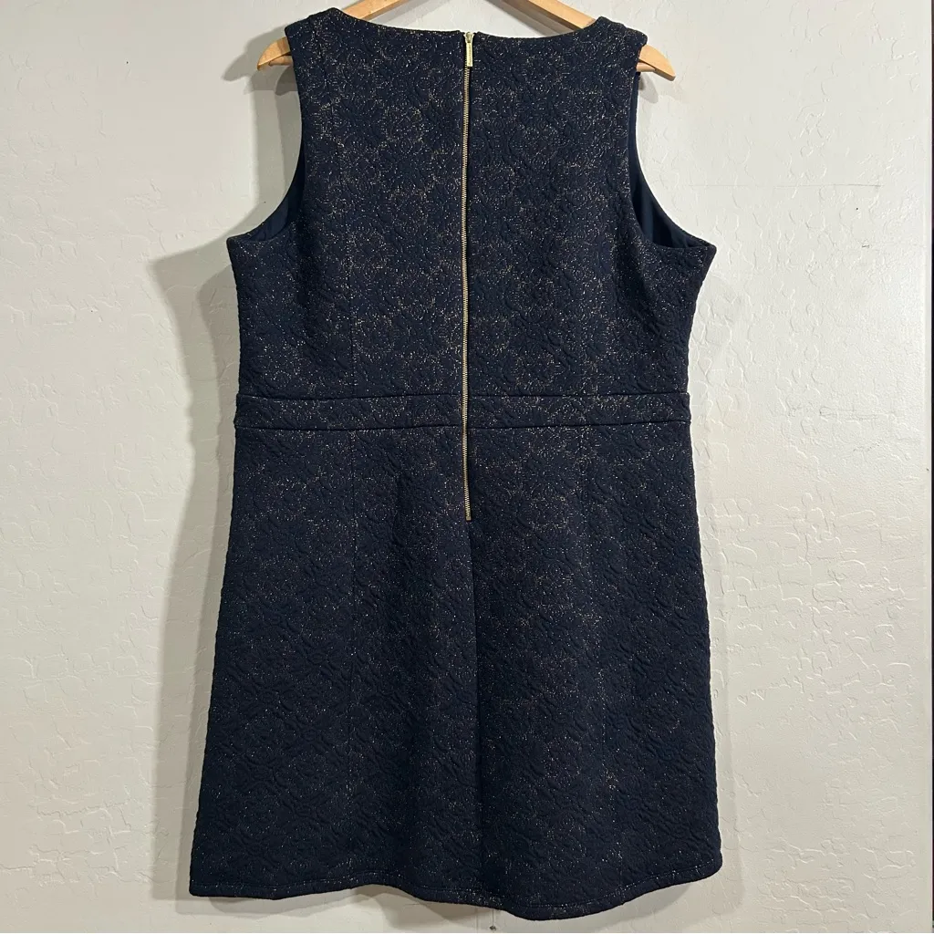 Michael Kors Navy Gold Lurex Jacquard Sleeveless Dress XXL
Verania Medallion Blue - Image 7