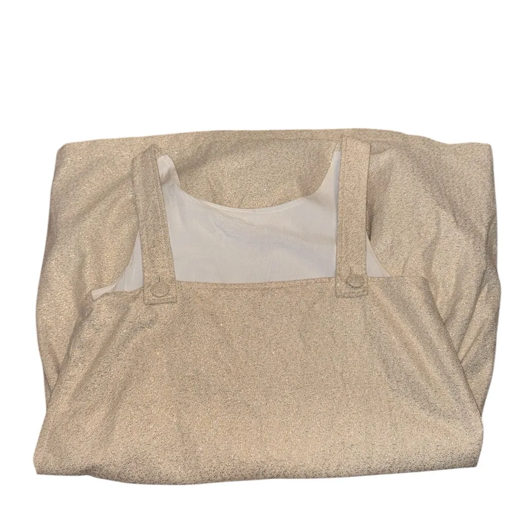 Sézane Lizzie Textured Jacquard Drop Waist Dress Gold Beige Size 36 (4-6) Small - Image 5