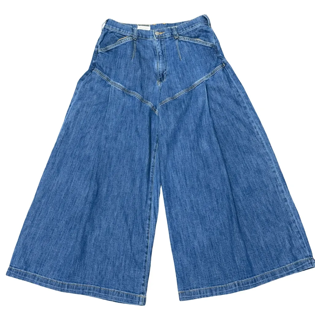 👖 Pilcro Seamed Flounce High-Rise Wide-Leg Jeans Blue Denim Size 31 ✨ - Image 2