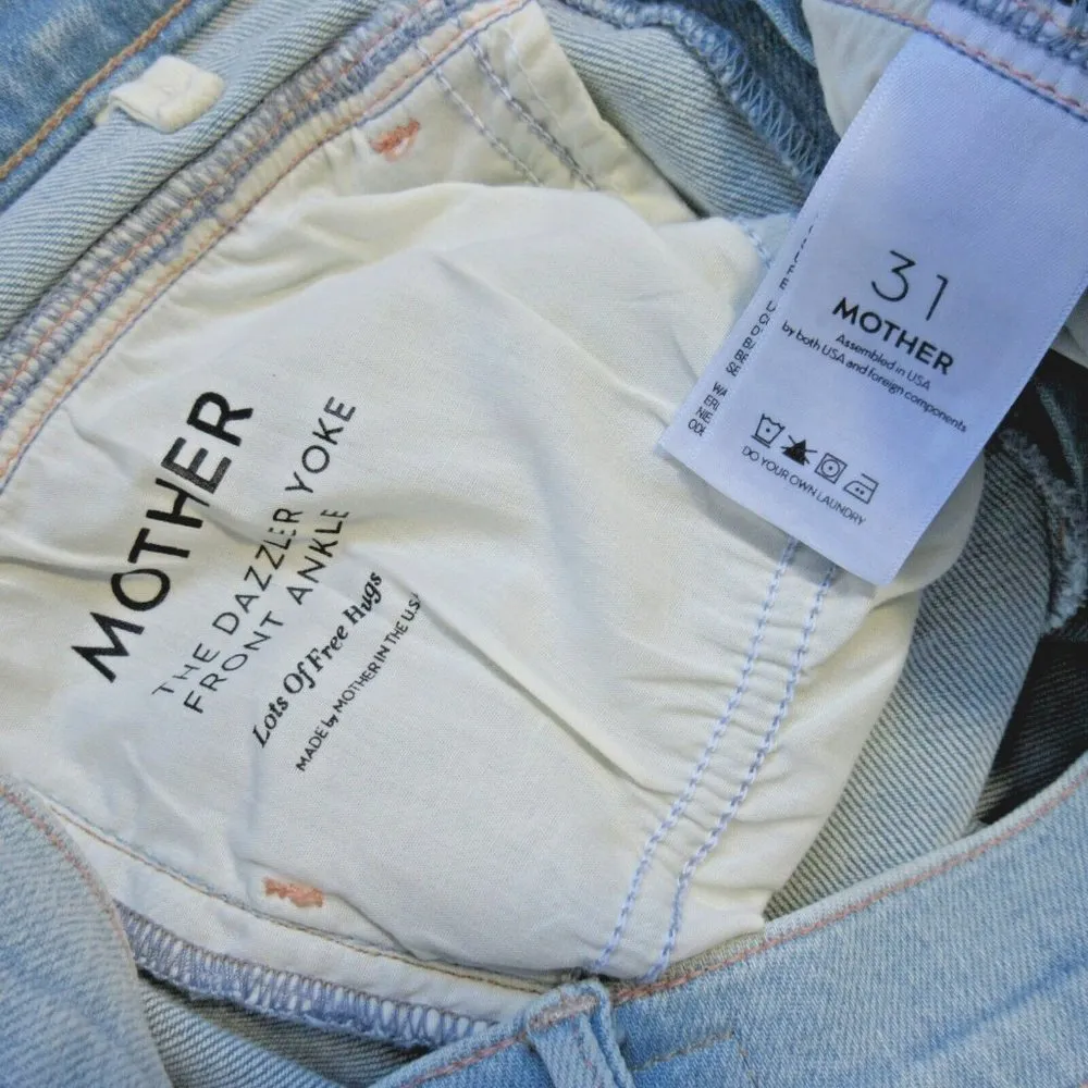 NWT Mother Dazzler Yoke Front Ankle in Lots Of Free Hugs Straight Jeans 31 - Image 4