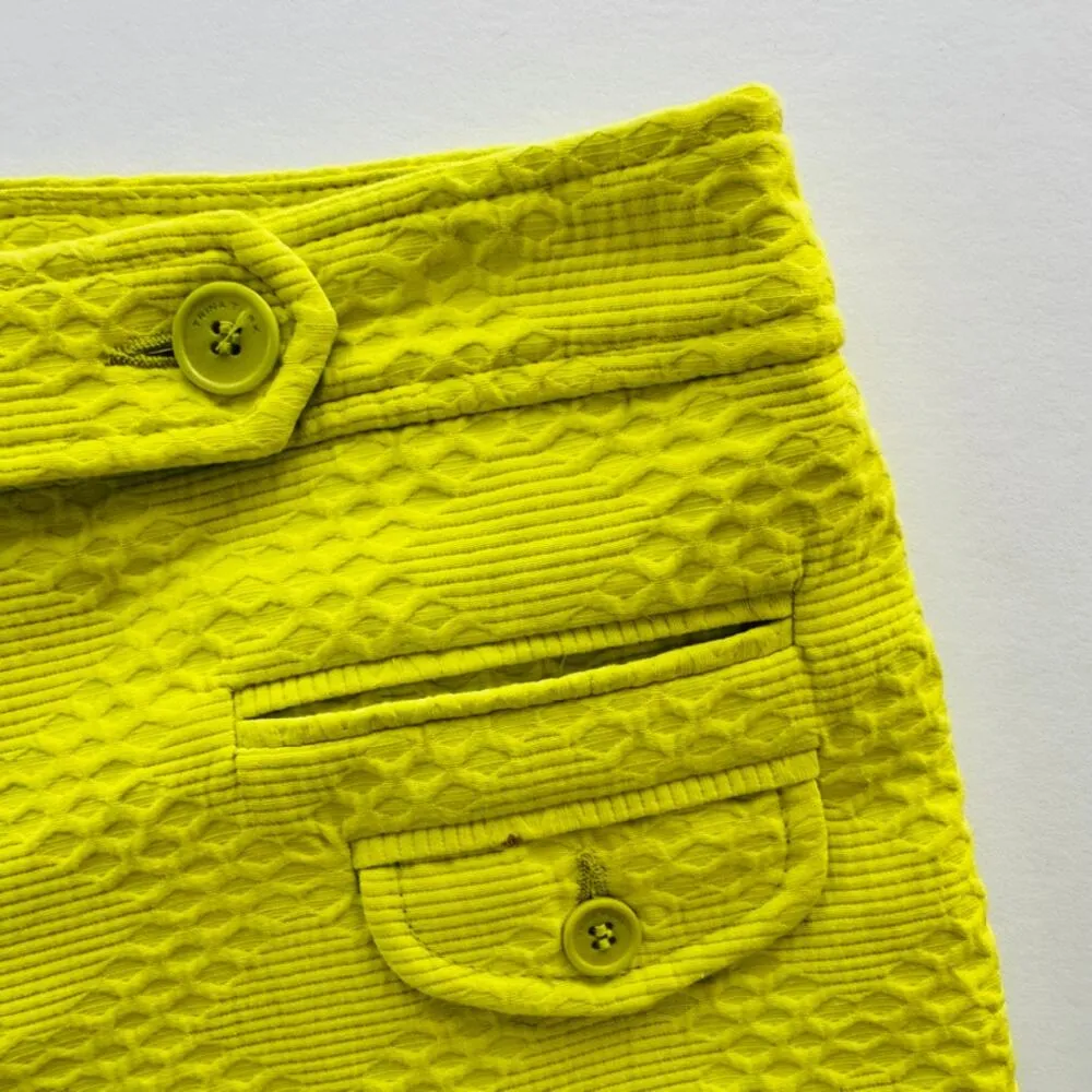 Trina Turk Ricardo Textured Limeade Shorts Size 4 Yacht Boat Summer Beach Prep - Image 2