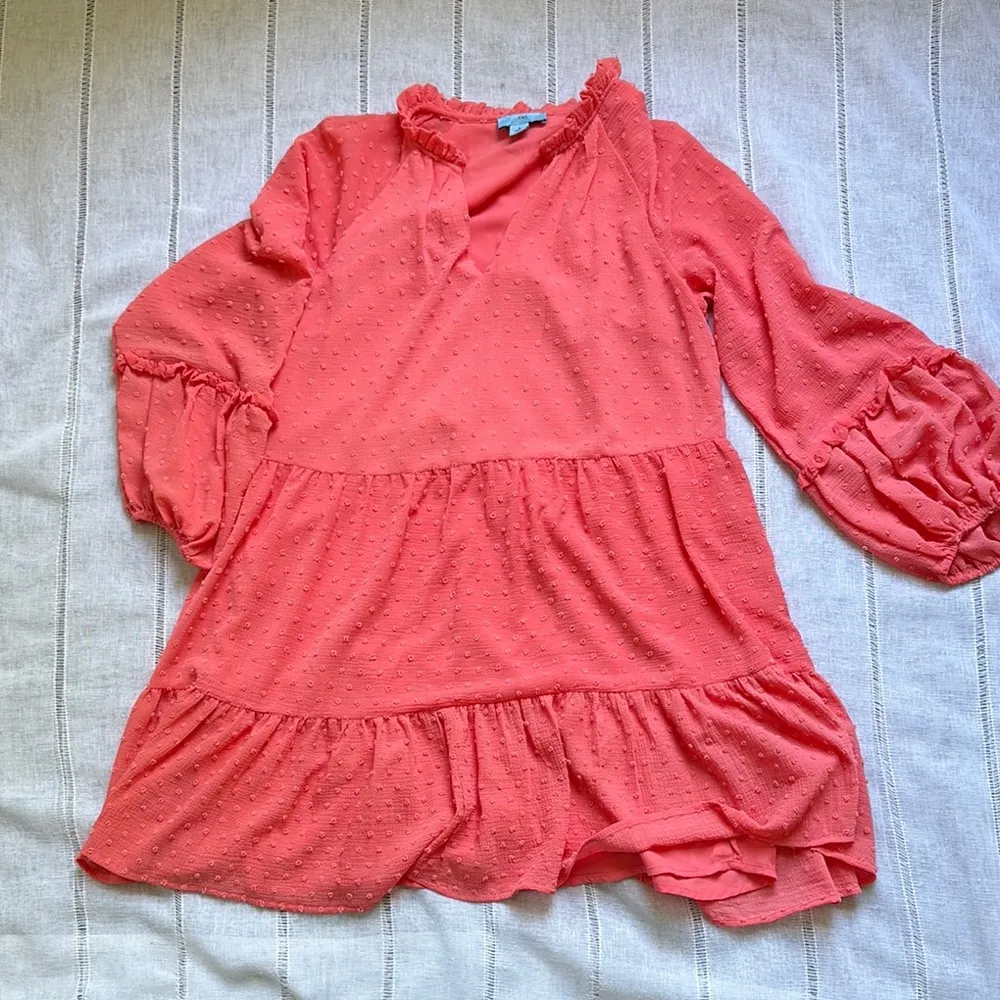 CeCe Coral Long Sleeve Baby Doll Dress - Image 7
