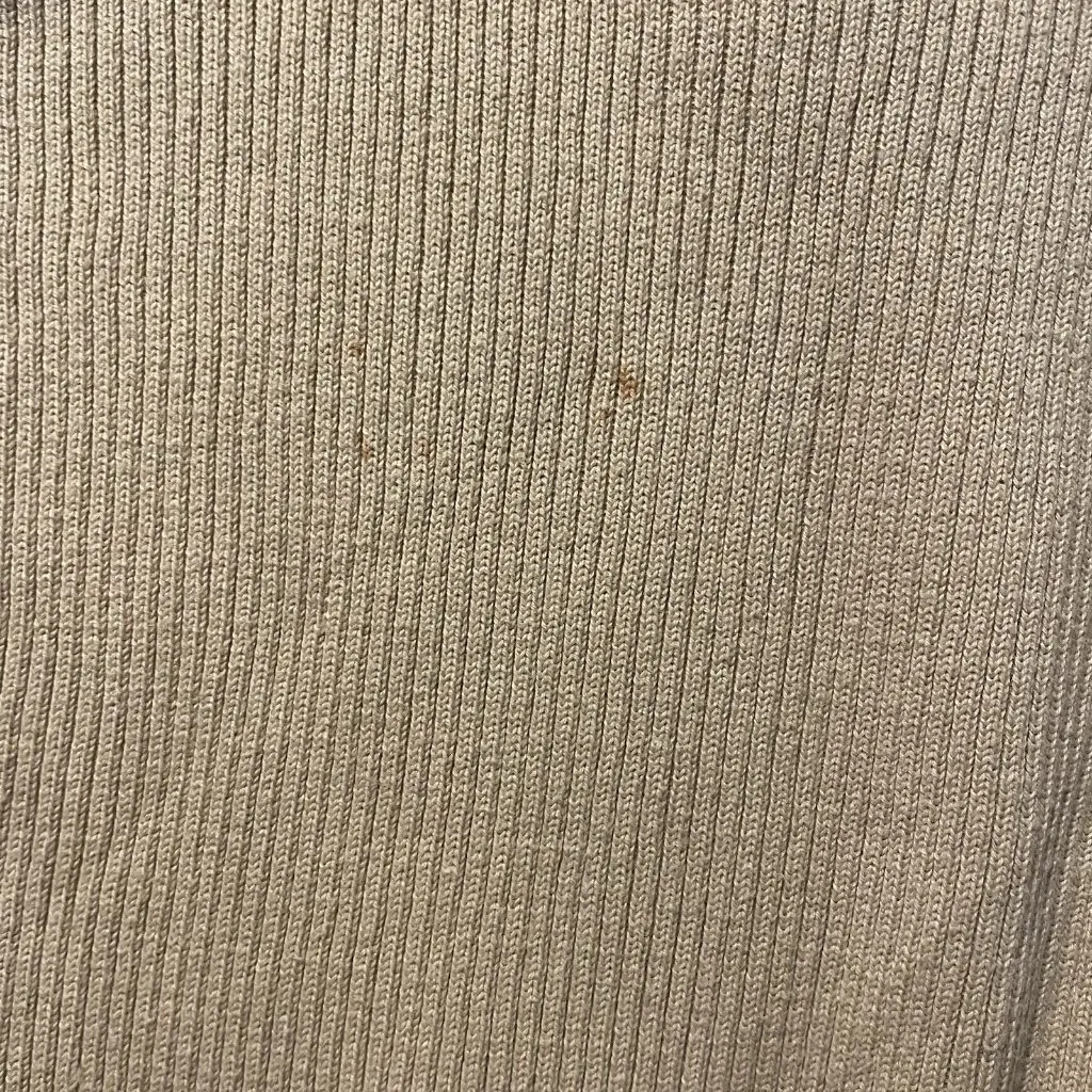 Charter Club Shirt Womens Large Knit Tan Ribbed Beaded Woven Trim Long Sleeve - Image 7