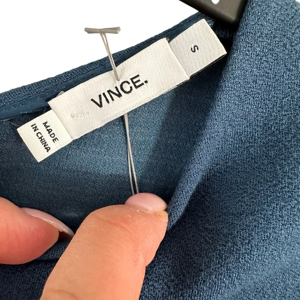 VINCE CREW NECK LONG SLEEVE BODYCON GREEN DRESS S - Image 4