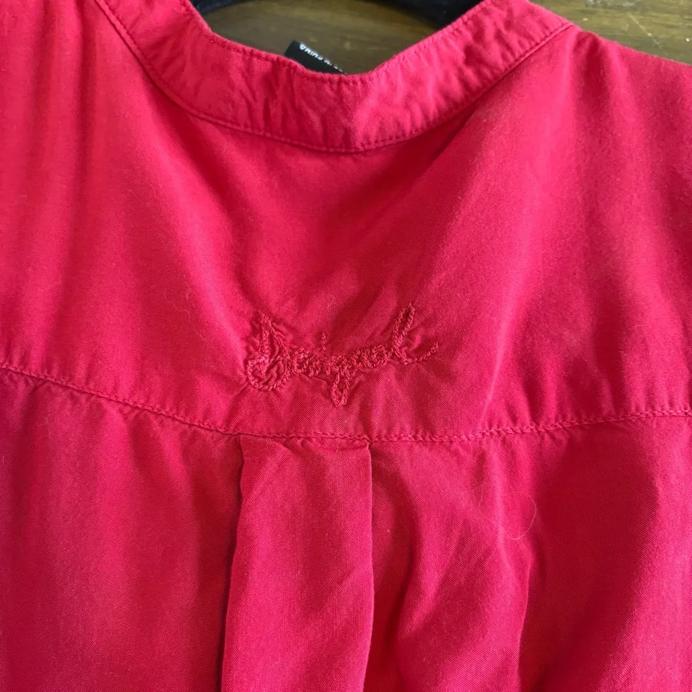 Desigual Words Long Sleeve Blouse Pop Over Top M Tiger Printed Artsy Edgy Art M - Image 5