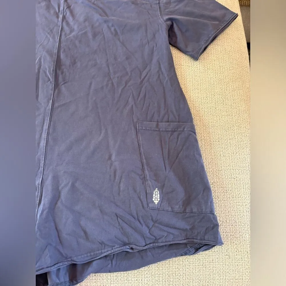 Free People Hot Shot Tee Romper Blue Indigo MEDIUM - Image 8