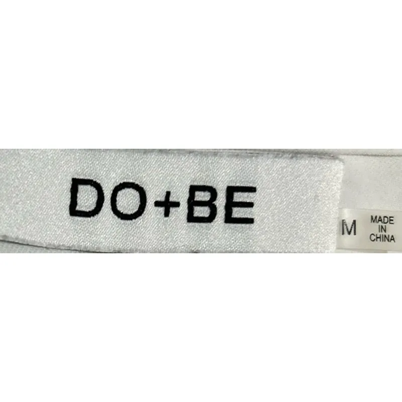 Do + Be Women's White Crop V-Neck Three Button Tie Up Blouse Size‎ M - Image 3