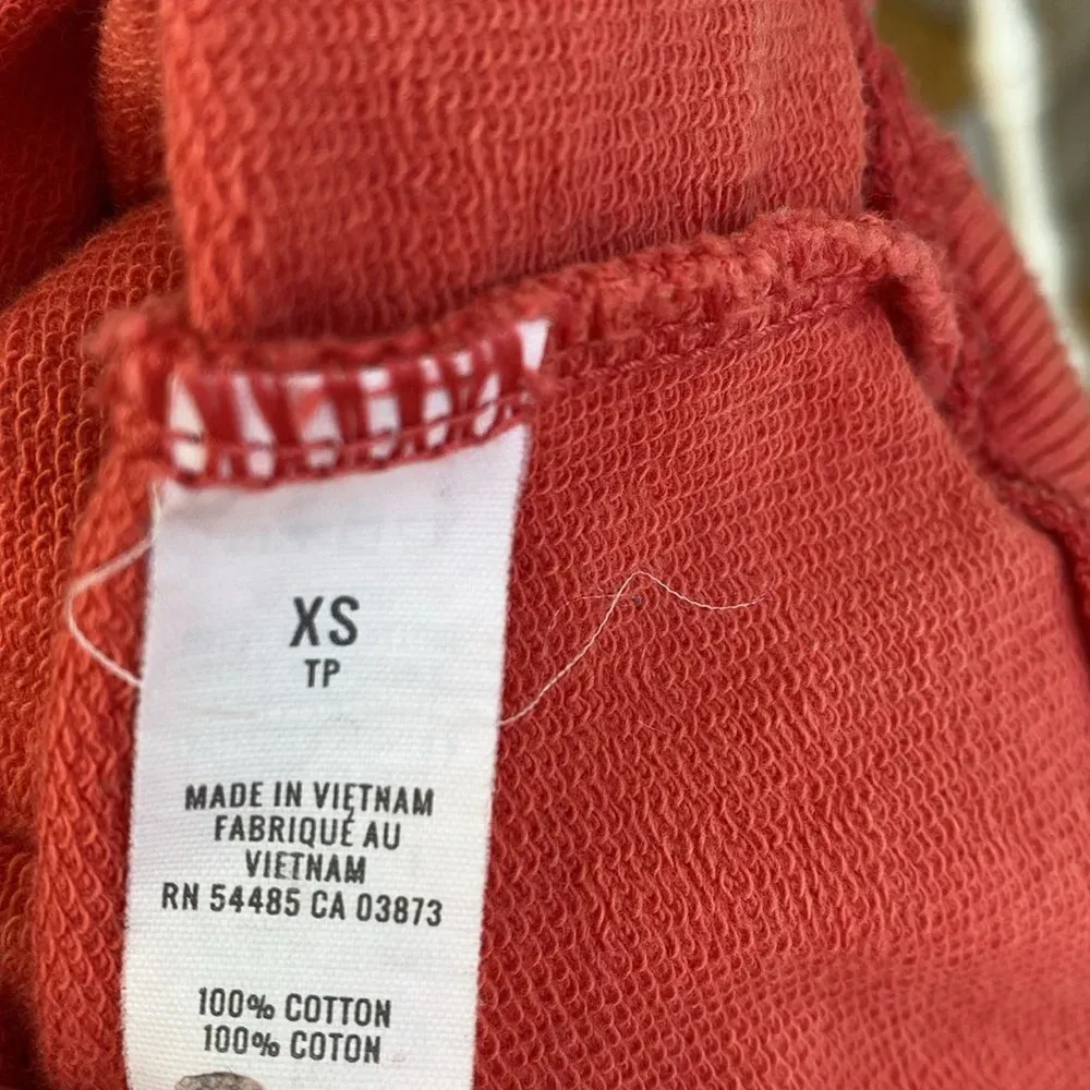 aerie Lightweight Coral 1/4 Zip‎ Hoodie Hooded Sweatshirt Hoody Distressed - Image 9