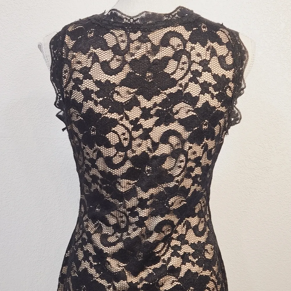 Liberty Love Black Lace Dress With Nude Lining Size: M - Image 5