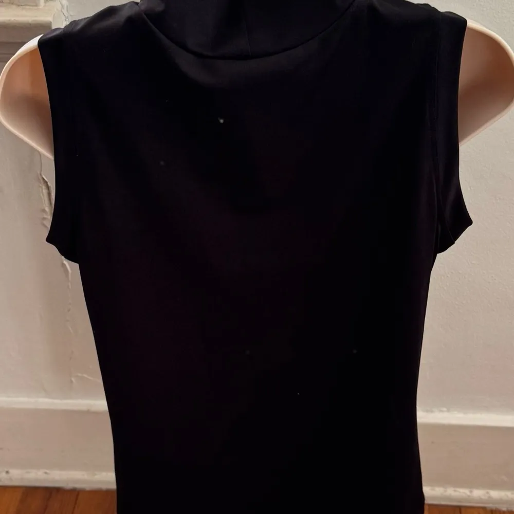 Vintage Lucy Perida black high neck sleeveless top, size L Made in USA stretchy Size L - Image 3