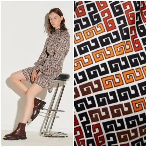 💕SANDRO💕 Logo Printed Satin Mini Dress 36 EU NWT *Altered/Shortened* - Image 2