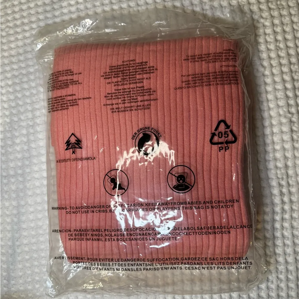 Turtleneck Sweater Womens Large Pink Oversized Batwing Sleeve Ribbed Dress D2 - Image 5