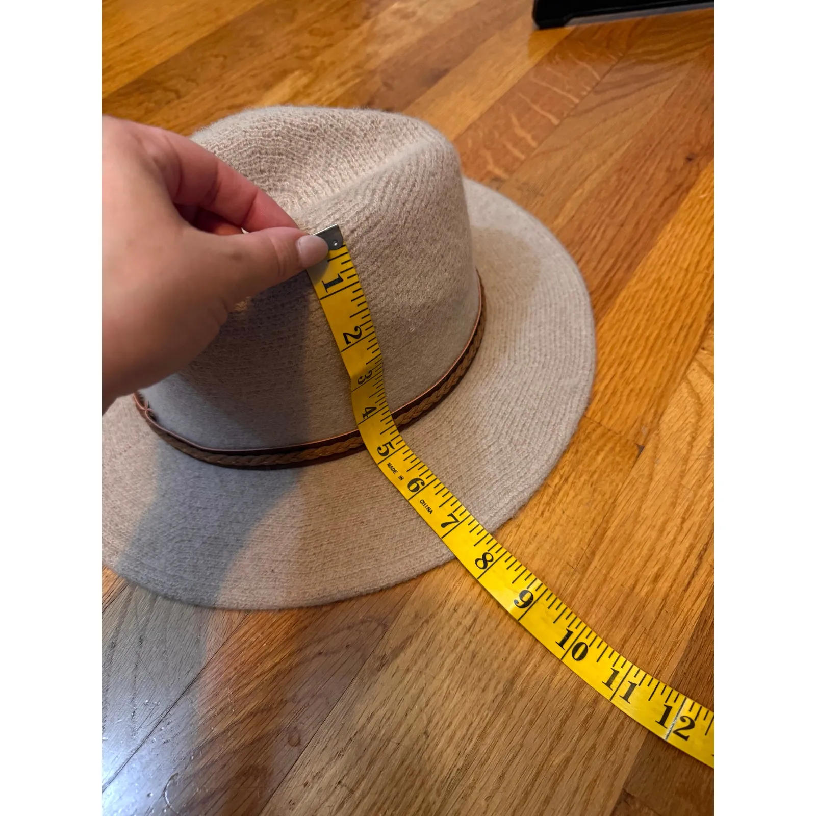 Target Women’s Brown Beige Wool Blend Panama Fedora Hat Preppy Braid Western - Image 8