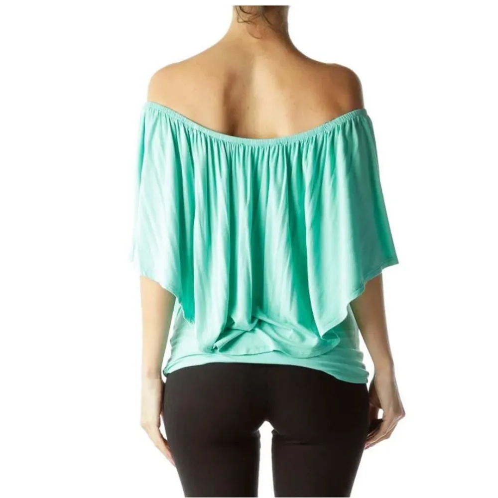 Women's Aqua Off-Shoulder Top - Image 2