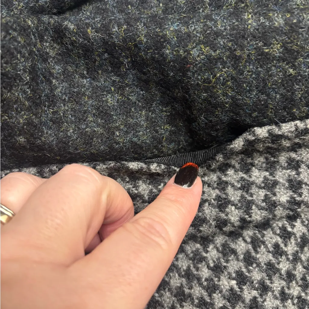 J Crew Wool Pencil Skirt Womens Size 6 Houndstooth Black Gray Mini Short - Image 5