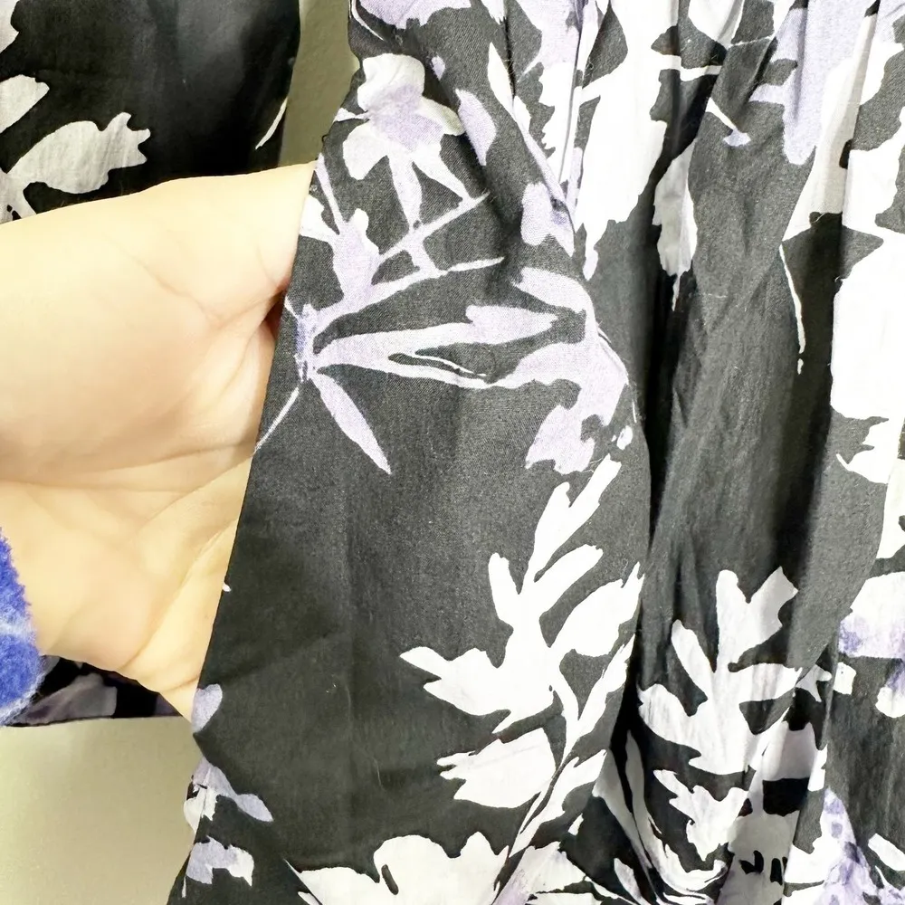 Anthropologie Womens Dress Corset Shirt Mini Long Sleeve Floral Black Size 4 NWT - Image 10