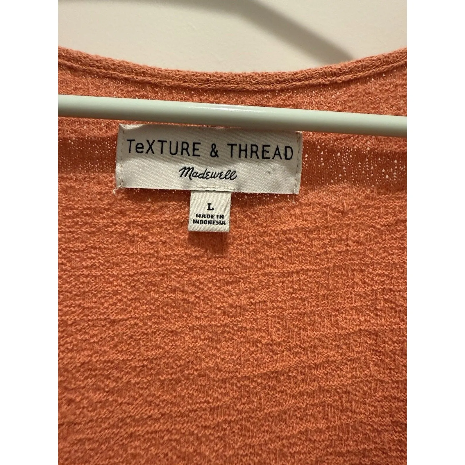 Madewell Texture & Thread Women’s Sz Large Ruffle Sleeve Tank Top Romantic Coral - Image 4