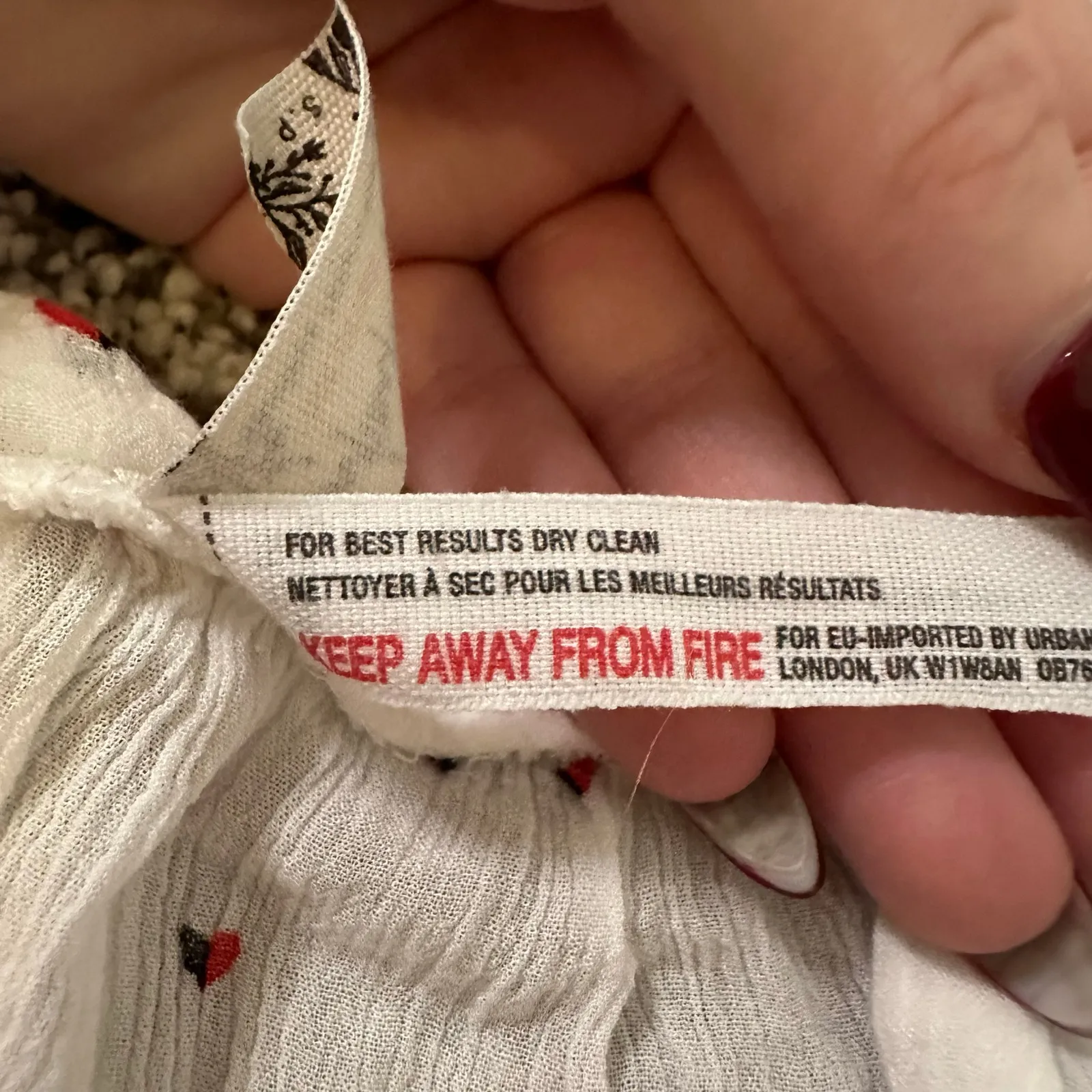 Free People Intimately white heart print v-neck babydoll tank top size S - Image 7