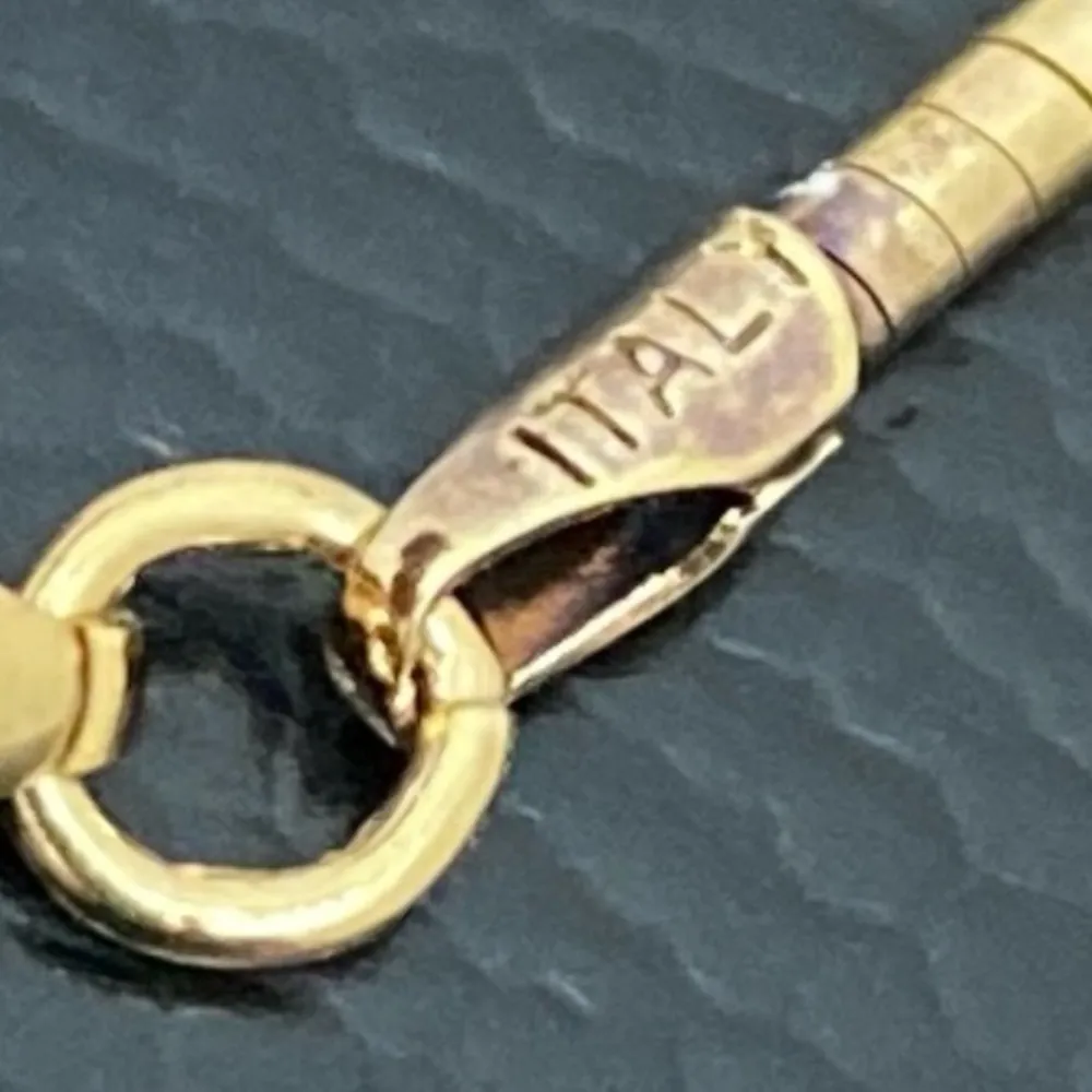 925 Sterling Silver Gold Vermeil Sliding Ball Charm Pendant Snake Chain Necklace - Image 10