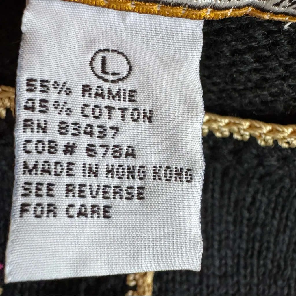 Vintage 1999 Heirloom Collectibles World Party 2000 Cardigan Sweater‎ Y2K Size L Black Size L - Image 10